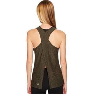 Beyond Yoga Aviator Green Spacedye Crossover Racerback Tank Top